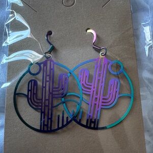 Iridescent Cactus Earrings